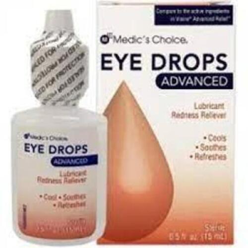 DESCRIPTION: (1) CASES OF (24) EYE DROPS BRAND/MODEL: MEDICS CHOICE #463L71 SIZE: 0.5 OZ RETAIL$: $5.69 PER DROPS QTY: 1
