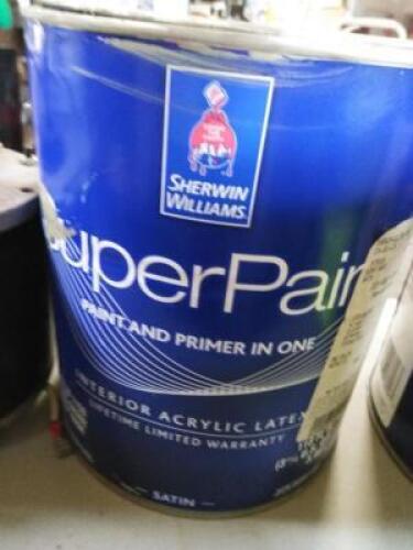 DESCRIPTION: (2) PAINT AND PRIMER IN ONEBRAND/MODEL: SHERWIN WILLIAMSINFORMATION: ACRYLIC LATEX, INDOOR, LOCATED AT SHAPIRO METAL SUPPLYSIZE: HONED SOAPSTONE #9126, 1 GALLONRETAIL$: $37.98 EAQTY: 2