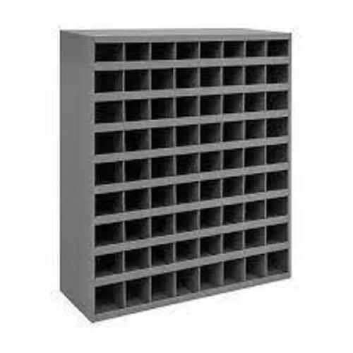 DESCRIPTION: (1) PIGEONHOLE BIN UNITBRAND/MODEL: DURHAM #5JEM3INFORMATION: GRAY, LOCATED AT SHAPIRO METAL SUPPLYSIZE: 34 IN X 12 IN X 42 IN, 72 COMPARTMENTSRETAIL$: $319.08 EAQTY: 1