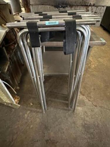 (4) CHROME FOLDING TRAY STANDS