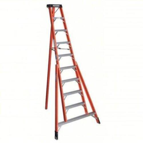 DESCRIPTION: (1) TRIPOD STEPLADDER BRAND/MODEL: WERNER/FTP6210 INFORMATION: 9 STEPS, 71" BASE SPREAD, 51" BOTTOM WD, FIBERGLASS, LOCATED AT SHAPIRO ME