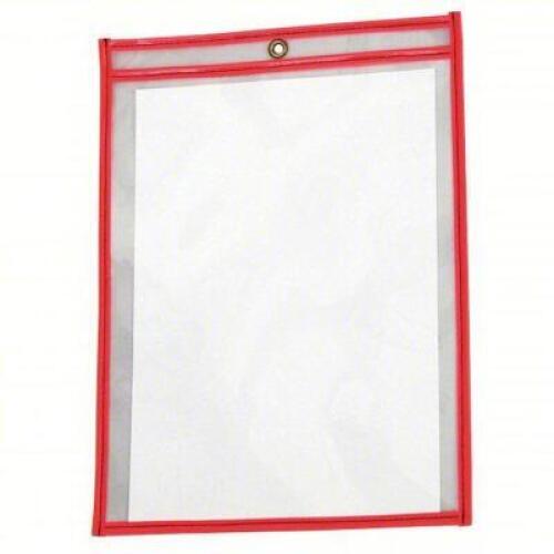 DESCRIPTION: (3) BOXES OF (15) SHOP TICKET HOLDER BRAND/MODEL: 4YNR6A INFORMATION: CLEAR AND RED SIZE: 1/4 in Grommet, Top, Vinyl, 10 1/16 in Wd, 13 3