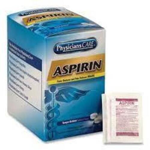 DESCRIPTION: (4) PACKS O F(50) ASPIRIN BRAND/MODEL: PHYSICIANS CARE RETAIL$: $10.25 EA QTY: 4