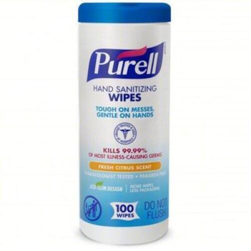 DESCRIPTION: (1) CASE OF (12) HAND SANITIZER WIPES BRAND/MODEL: PURELL #24CG23 SIZE: 5X7 RETAIL$: $144.62 EA QTY: 1