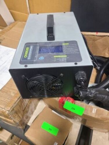 DESCRIPTION: (1) BATTERY CHARGER BRAND/MODEL: INTELLIGENT INFORMATION: HI-EFFICIENCY SIZE: MUST COME INSPECT RETAIL$: $430.54 EA QTY: 1