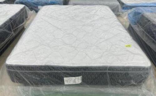 AMERICAN BEDDING HUDSON 12" PLU QUEEN MATTRESS WITH BOX SPRING ( NEW)