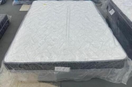 AMERICAN BEDDING BOOKER 10" FIRM QUEEN MATTRESS W/ BOX SPRING. ( NEW )