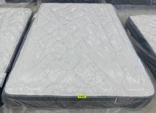 AMERICAN BEDDING HUDSON 12" PLUSH EURO TOP FULL MATTRESS W/ BOX SPRING. ( NEW )