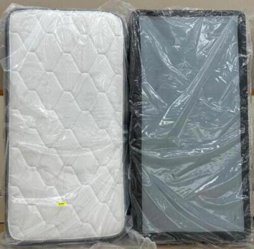 AMERICAN BEDDING HUDSON 12" PLUSH TWIN MATTRESS W/ BOX SPRING