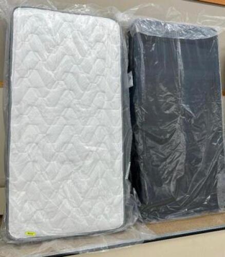 AMERICAN BEDDING BOOKER 10" FIRM TIGHT TOP TWIN MATTRESS W/ BOX SPRING ( NEW )