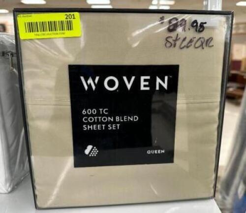 WOVEN QUEEN SIZE 600 TC COTTON BLEND SHEET SET