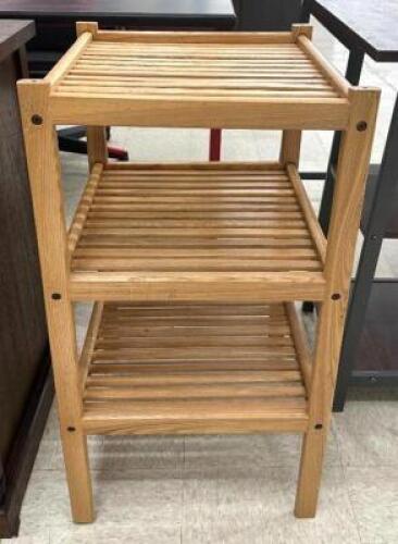 WOODEN 3-TIER ACCENT TABLE