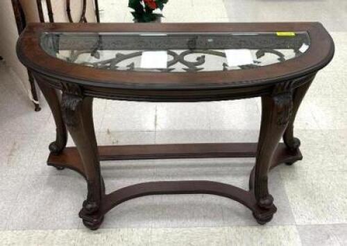 GLASS TOP SIDEBOARD TABLE