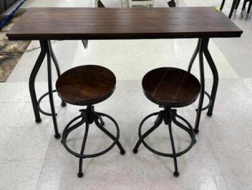 ODIUM RECTANGULAR COUNTER TABLE WITH (2) STOOLS