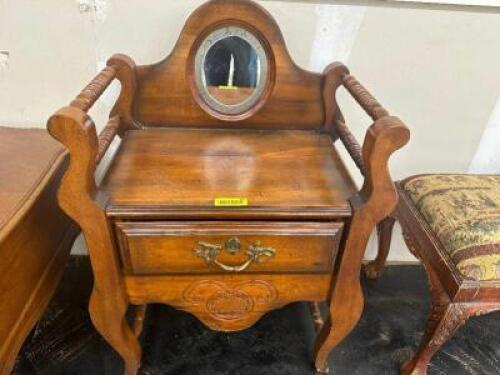 HARDWOOD STORAGE STOOL