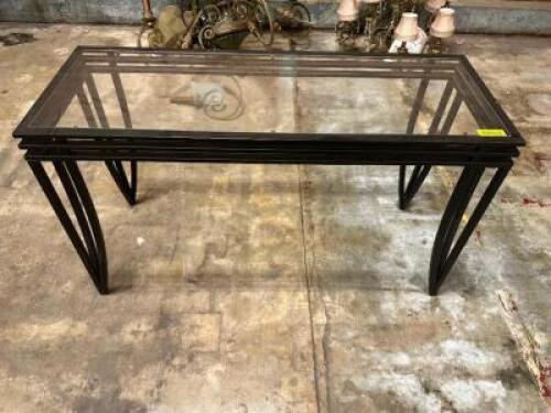 48" GLASS SOFA ACCENT TABLE