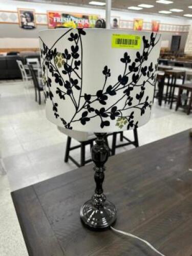 BLACK AND WHITE LAMP W/ SHADE