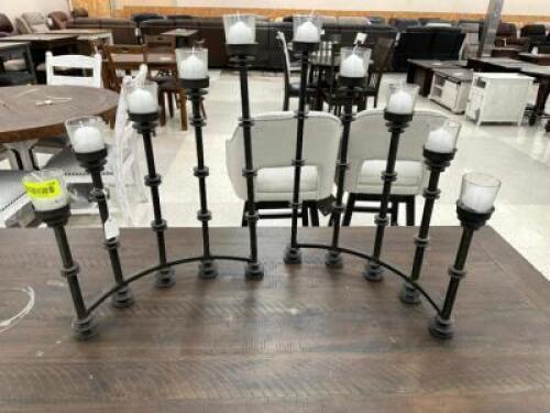 (4) PIECE SEMI CIRCLE CANDLE HOLDER SET