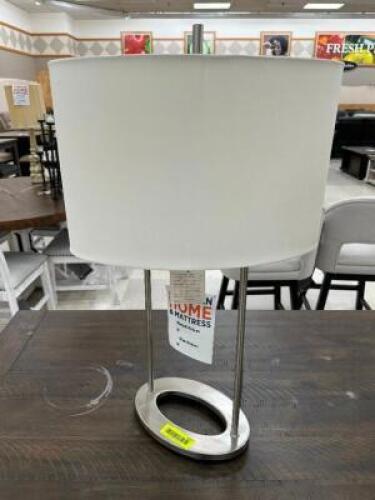 CHROME BASE LAMP W/ SHADE