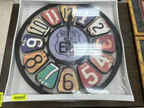 LARGE LICENSE PLATE WALL CLOCK ( NEW )
