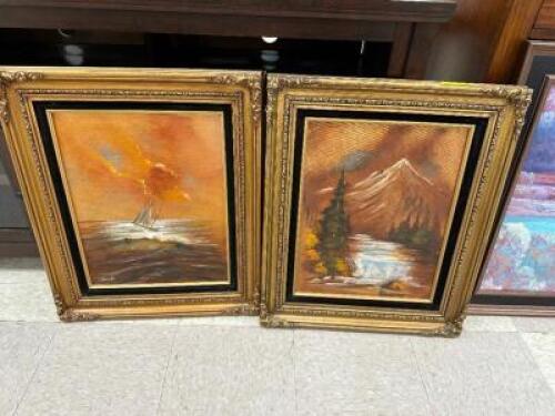 (2) FRAMED CANVAS PAINTINGS