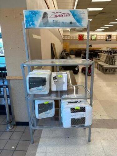 48" X 24" THREE TIER GLASS AND METAL DISPLAY RACK