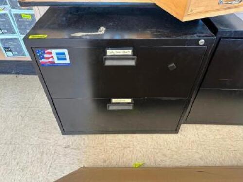 (2) 36" TWO DRAWER BLACK LATERAL FILE CABINETS