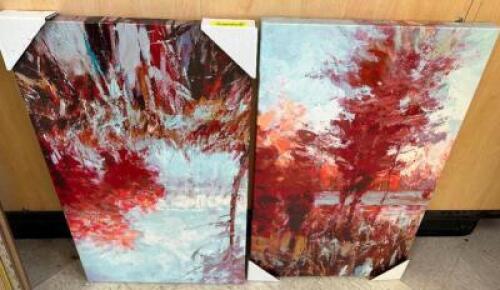 (2) PIECE CANVAS WALL ART SET -