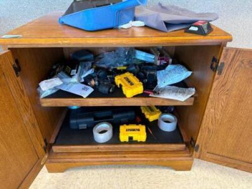 CONTENTS OF CABINET - ASSORTED HAND TOOLS