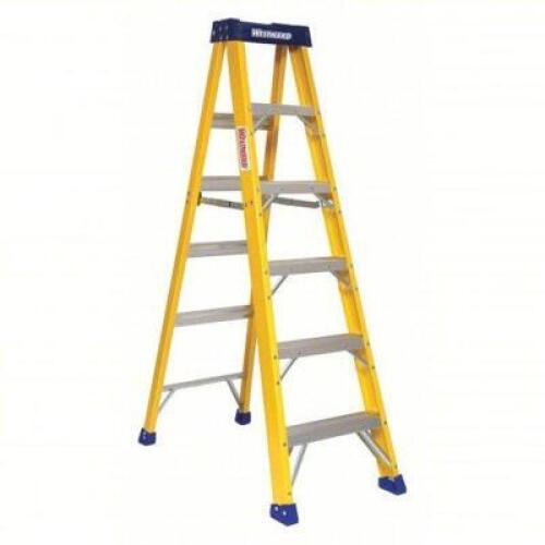 DESCRIPTION: (1) STEPLADDER BRAND/MODEL: WESTWARD #44YY48 INFORMATION: YELLOW SIZE: 6 FT LADDER HT, 5 STEPS, 375 LB, 39 3/8 IN BASE SPREAD, 22 1/8 IN