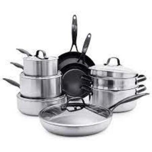 DESCRIPTION: (1) CERAMIC NONSTICK COOKWARE SET BRAND/MODEL: VENICE PRO NOIR #1559873 INFORMATION: STAINLESS RETAIL$: $859.00 EA QTY: 1