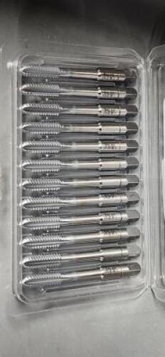 DESCRIPTION: (36) CHROME STRAIGHT FLUTE RELIEVED SHANK TAPS BRAND/MODEL: BALAX 241059 SIZE: $36.77 EA RETAIL$: 1/4-20 BH5 QTY: 36