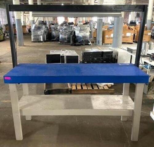 6' WOODEN WORKTABLE WITH LIGHT BAR