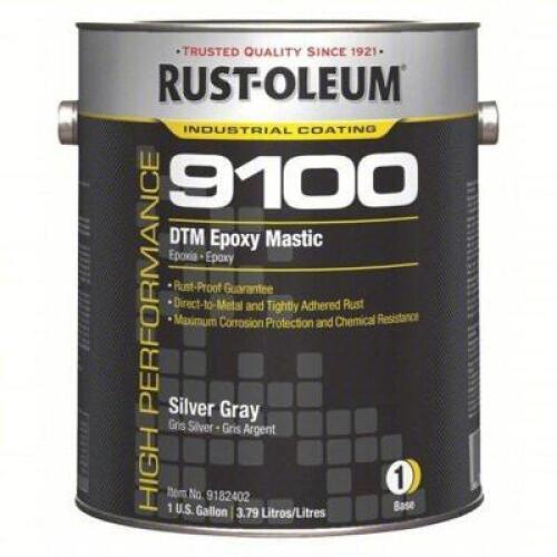 DESCRIPTION: (1) DTM EPOXY MASTIC BRAND/MODEL: RUST-OLEUM 9100 #4CH80 INFORMATION: SILVER GRAY BASE SIZE: 1 GALLON RETAIL$: $141.90 QTY: 1