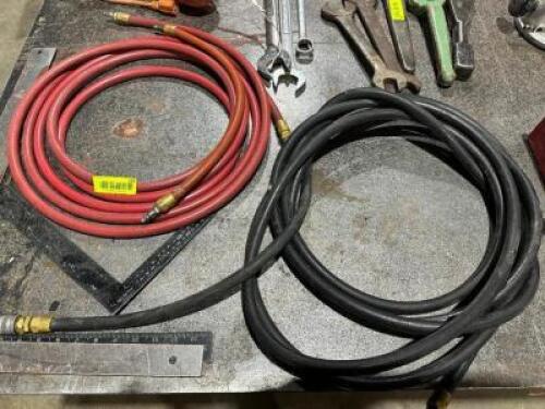 DESCRIPTION: (2) 3/8" AIR HOSES LOCATION: WAREHOUSE THIS LOT IS: SOLD BY THE PIECE QTY: 2