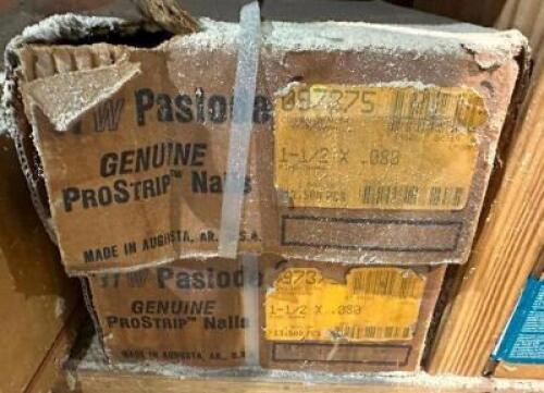 DESCRIPTION: (2) CASES PASLODE 1 1/2" PROSTRIP NAILS BRAND / MODEL: PASLODE 097375 LOCATION: WAREHOUSE THIS LOT IS: SOLD BY THE PIECE QTY: 2