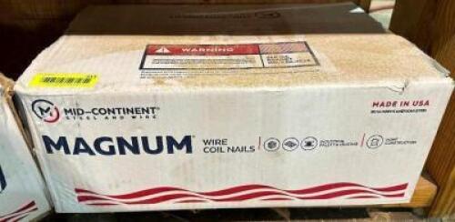 DESCRIPTION: (1) CASES IF MAGNUM WIRE COIL NAILS LOCATION: WAREHOUSE QTY: 1