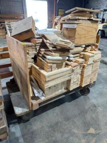 DESCRIPTION: CART AND CONTENTS - ASSORTED LUMBER / BOARDS. LOCATION: WAREHOUSE THIS LOT IS: ONE MONEY QTY: 1