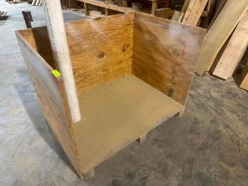 DESCRIPTION: 50" X 36" WOODEN MATERIAL CART W/ BACK AND SIDE WALLS SIZE 50" X 30" LOCATION: WAREHOUSE QTY: 1