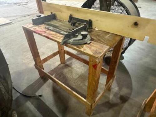 DESCRIPTION: 36" WOODEN FABRICATION TABLE LOCATION: WAREHOUSE QTY: 1