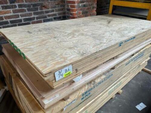 DESCRIPTION: (8) SHEETS OF 3/4" PLYWOOD 8' X 4' LOCATION: WAREHOUSE THIS LOT IS: SOLD BY THE PIECE QTY: 8