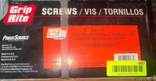 DESCRIPTION: (1) BOX OF GRIP RITE 1" FINE THREAD SCREWS LOCATION: WAREHOUSE QTY: 1