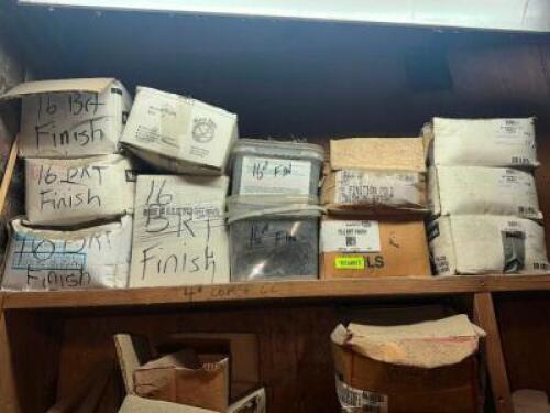 DESCRIPTION: (9) ASSORTED BOXES OF NAILS LOCATION: WAREHOUSE THIS LOT IS: ONE MONEY QTY: 1