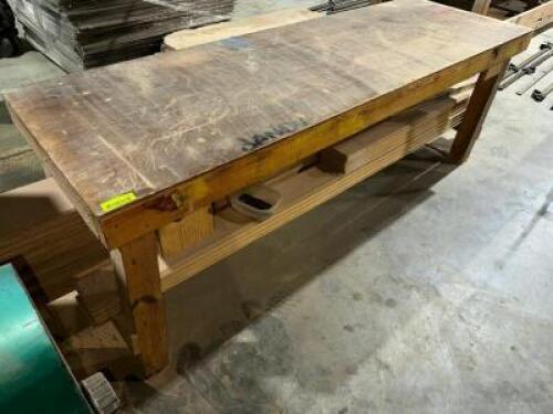 DESCRIPTION: 72" X 24" WOODEN FABRICATION TABLE LOCATION: WAREHOUSE QTY: 1