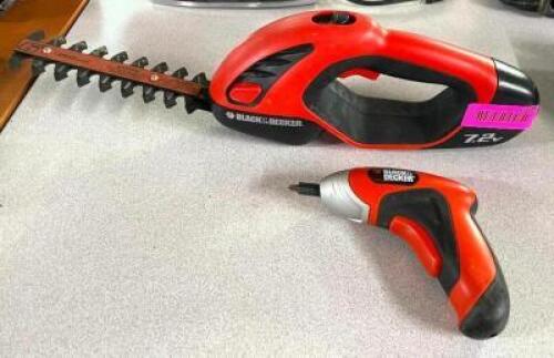 BLACK&DECKER SHRUB TRIMMER AND CORDLESS SCREWDRIVER