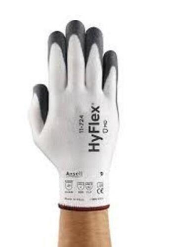 DESCRIPTION: (24) PAIRS OF INTERCEPT PALM COATED GLOVES BRAND/MODEL: ANSELL HYFLEX #724 INFORMATION: WHITE SIZE: SIZE 10 RETAIL$: $14.06 PER PAIR QTY: