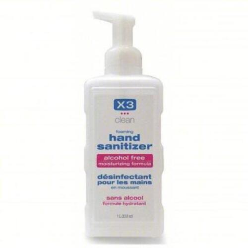 DESCRIPTION: (3) HAND SANITIZER BRAND/MODEL: X3 ALCOHOL FREE #3VDF5 SIZE: 33 OZ RETAIL$: $27.58 EA QTY: 3