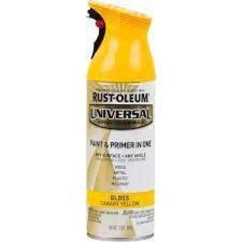 DESCRIPTION: (2) PAINT AND PRIMER ALL IN ONE BRAND/MODEL: RUST-OLEUM #249130 INFORMATION: GLOSS YELLOW SIZE: 11 OZ RETAIL$: $11.48 EA QTY: 2
