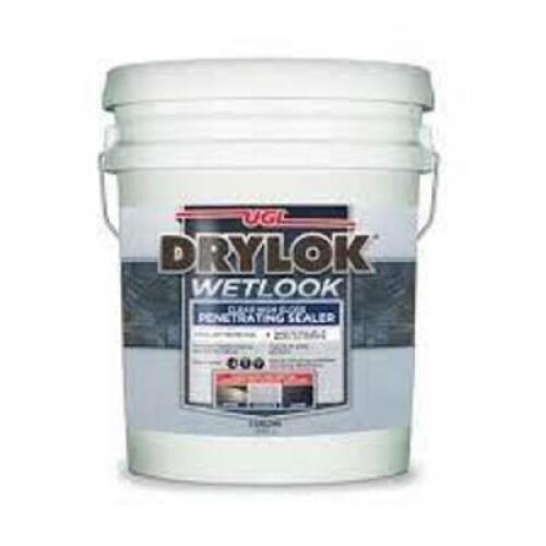 DESCRIPTION: (1) CLEAR HIGH GLOSS SEALER BRAND/MODEL: UGI DRYLOK WET LOOK SIZE: 5 GALLON RETAIL$: $186.62 EA QTY: 1