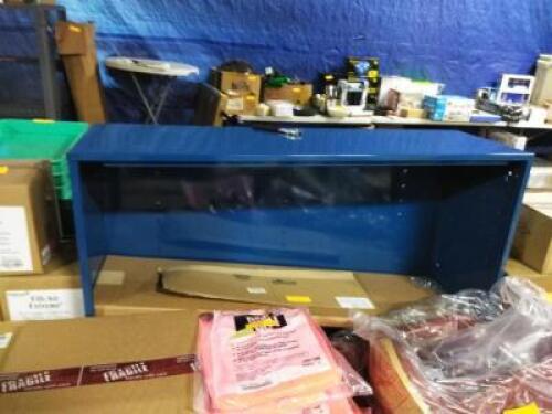 DESCRIPTION: (1) AEROSOL CADDY AND CABINET WITH NO DOORS, WALL MOUNTED BRAND/MODEL: DURHAM INFORMATION: BLUE SIZE: MUST COME INSPECT FOR ALL PIECES RE
